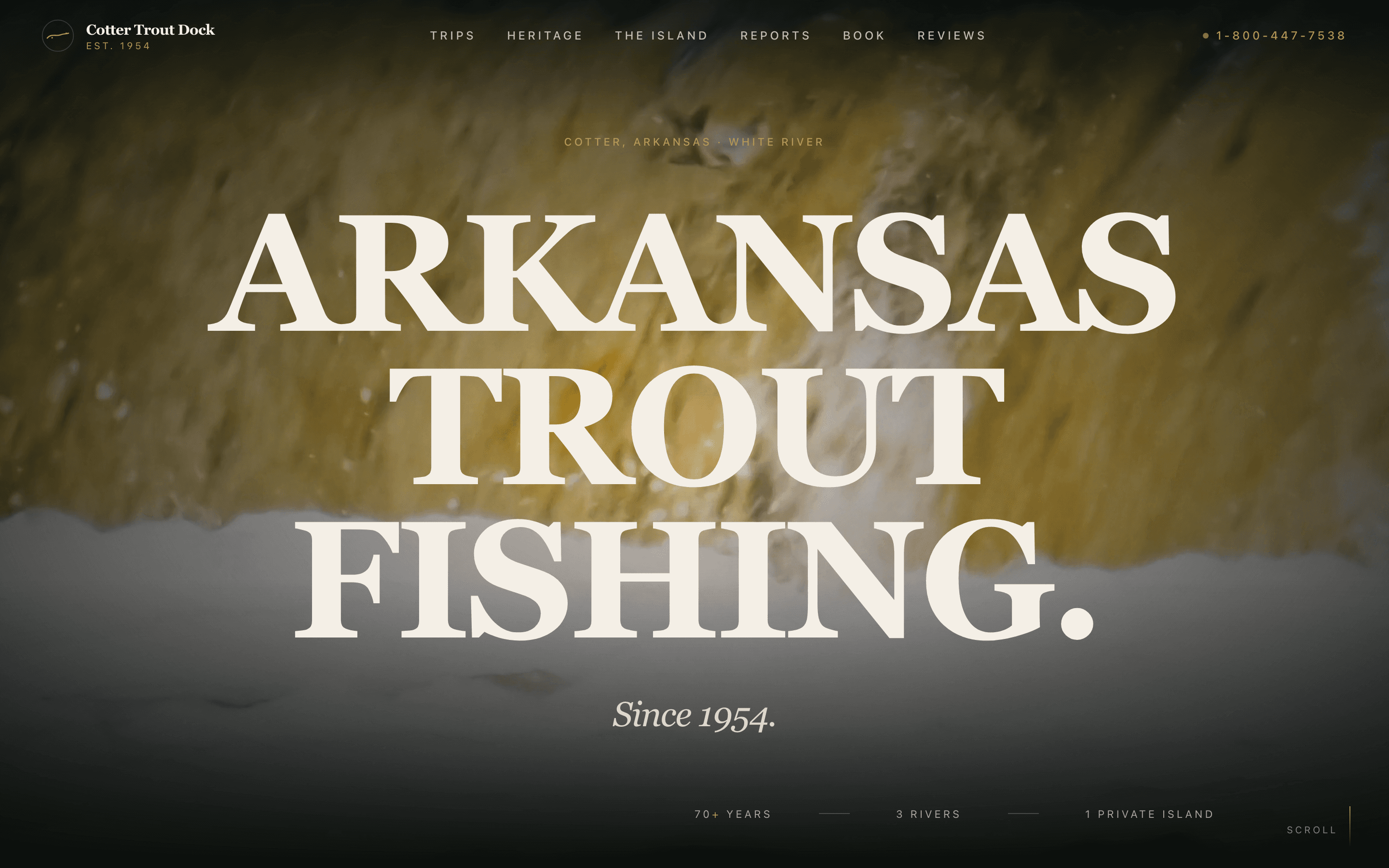 Cotter Trout Dock — homepage hero